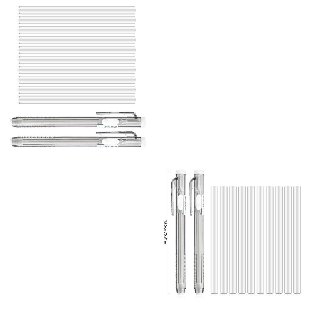 Retractable Eraser Pen Click - 12x Kalem Şekli Silgiler Geri Çekilebilir