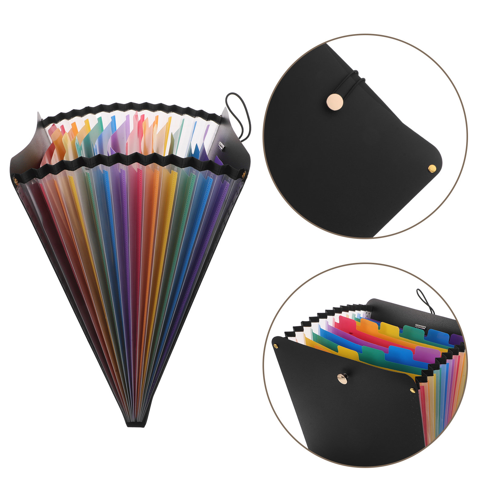 Expandable Accordion File Folder 13 Pockets - A4 Boyutunda, 13 Bölmeli, Genişleyebilen Plastik