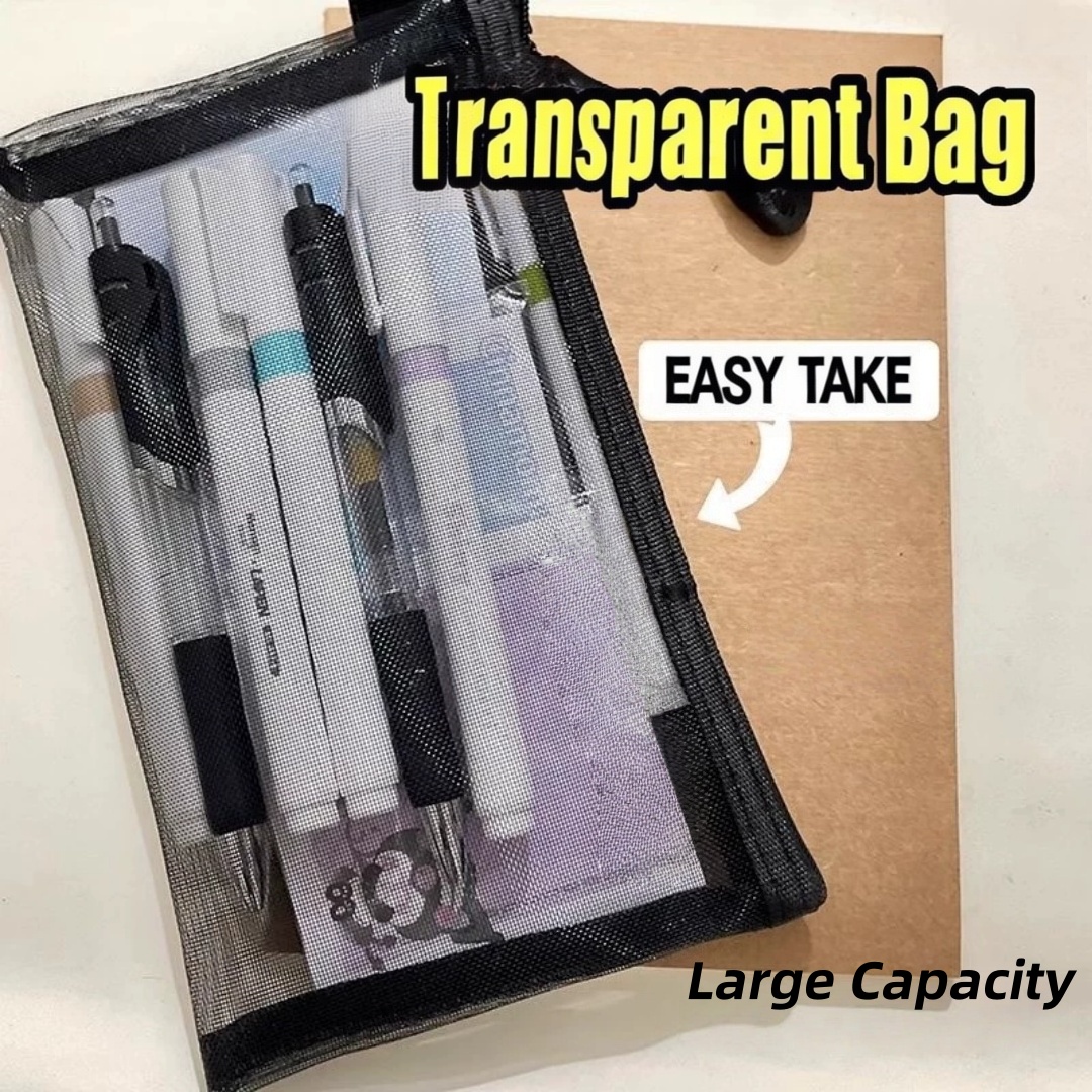 Naylon Kalem Saklama Kesesi Ha - Clear Mesh Pencil Pouch For Exam incelemesi ve fiyatı